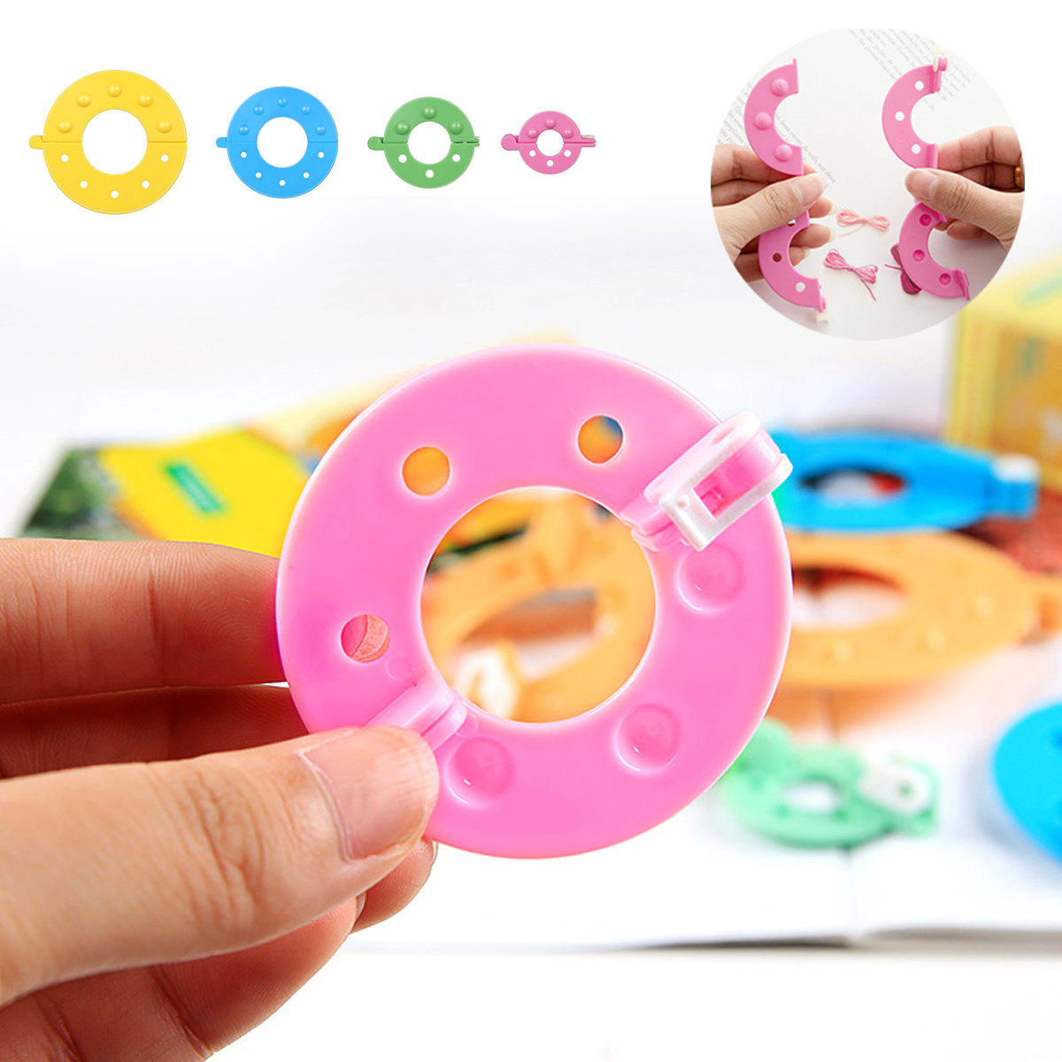 Pom Pom Maker Tool - 8Pcs Fluff Ball Maker 4 Sizes