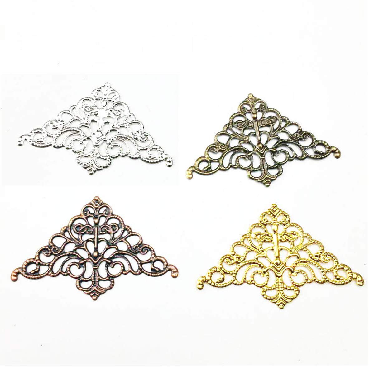 Embellish Craft - 200PCS Hollow Connector Triangle Filigree Wraps