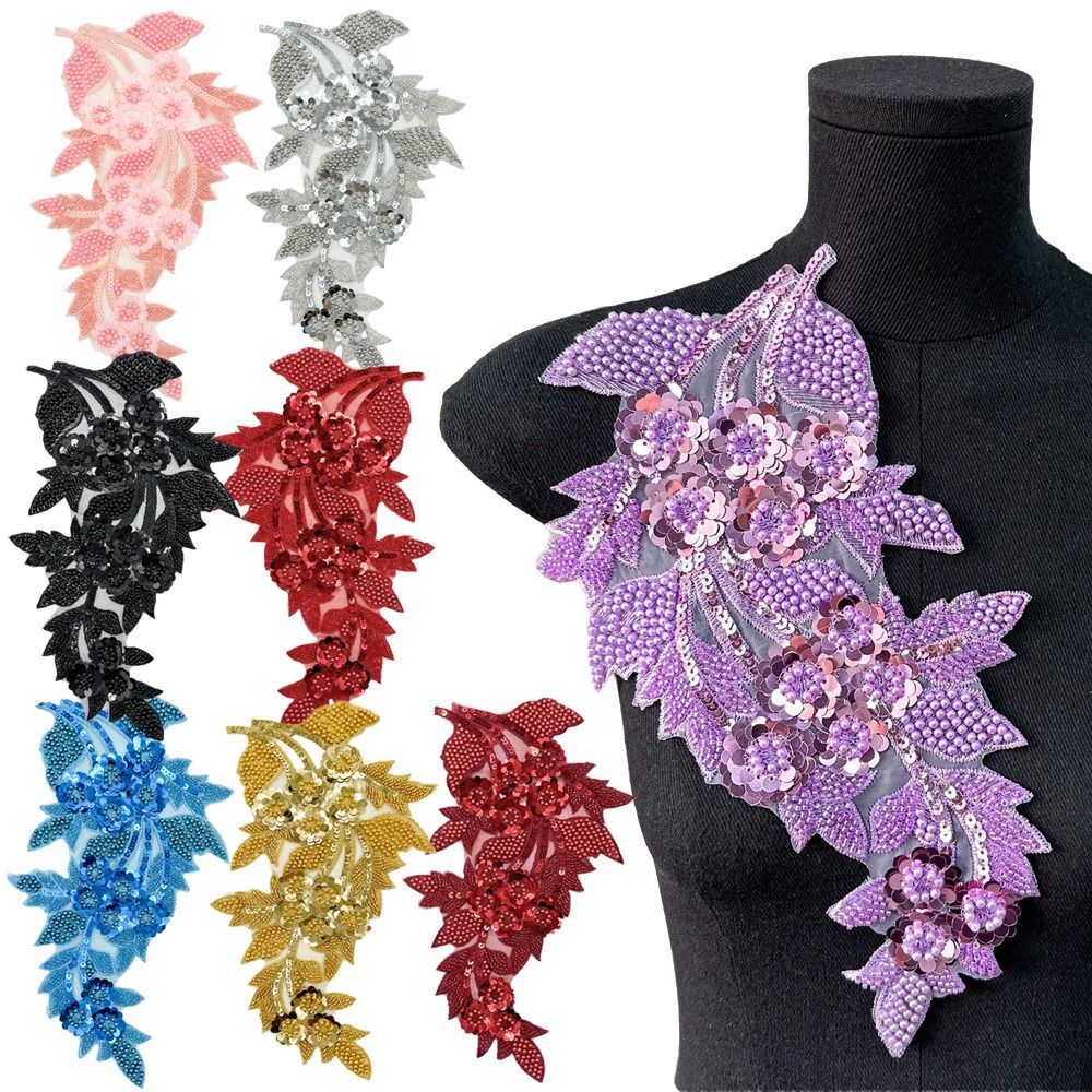 Fashion 3D Sequin Flower Patch - Applique Patch Flower recension och pris