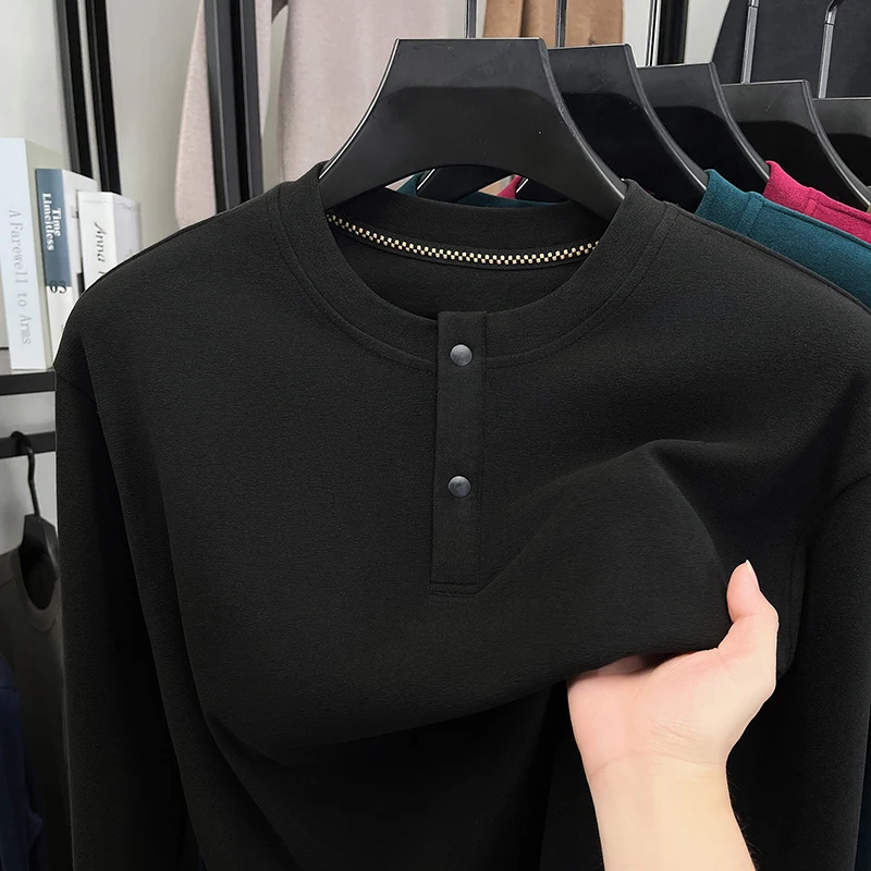 Mens Loose Fit Henley Pullover - Embellish Knit recension och pris
