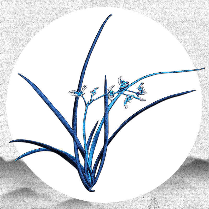 1 Piece 20CM X 18CM Orchid Emb - Applique Patch Flower recension och pris