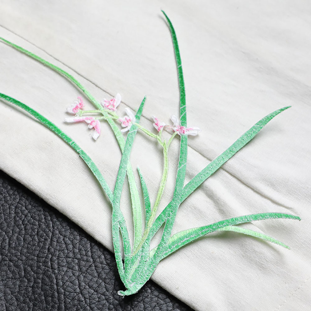 1 Piece 20CM X 18CM Orchid Emb - Applique Patch Flower recension och pris