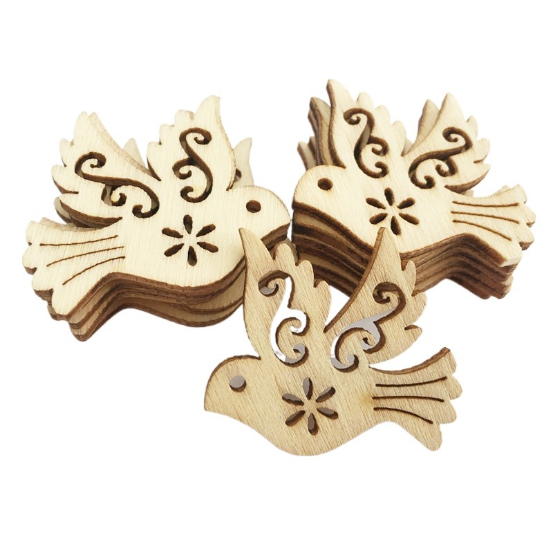50pcs Unfinished Wooden Peace  - Embellish Craft recension och pris