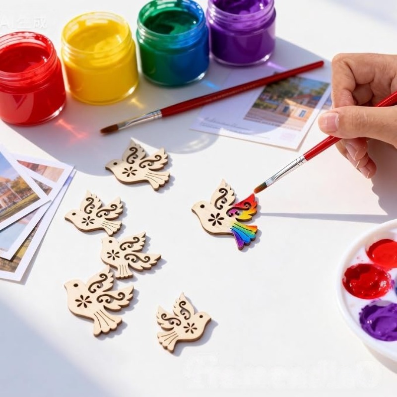 50pcs Unfinished Wooden Peace  - Embellish Craft recension och pris