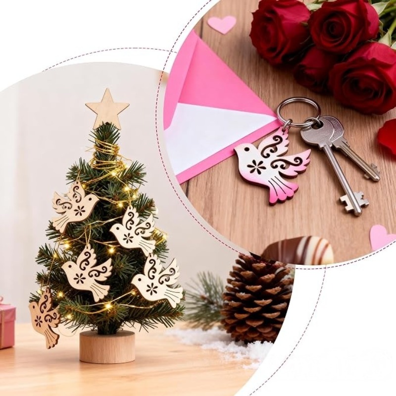 50pcs Unfinished Wooden Peace  - Embellish Craft recension och pris