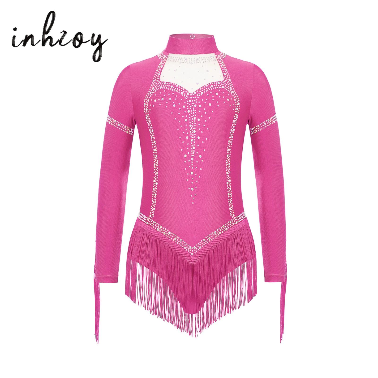 Kids Girls Fringe Latin Dance  - Rhinestone Banding Trim recension och pris