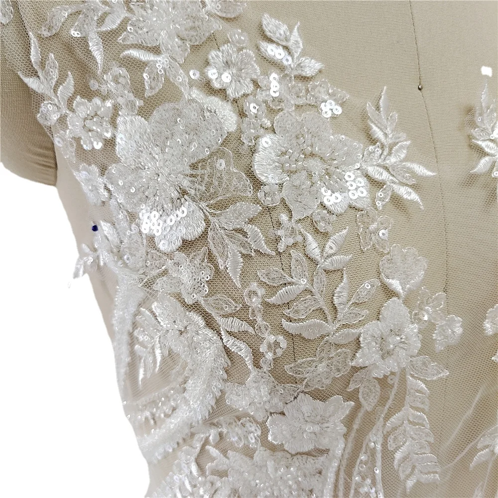 New Beaded Sequins Lace Mirror - Applique Patch Flower recension och pris